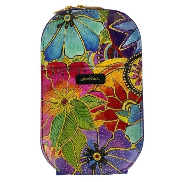 Monarque Signature Series Laurel Burch Blooming Florals Slim Crossbody Bag Purse - Picture 1 of 11